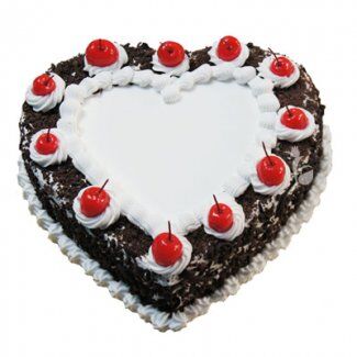 Black Forest Heart Shape Cake 1Kg