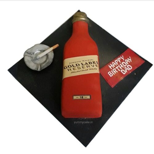 Johnnie Walker Whiskey Bottle Cake