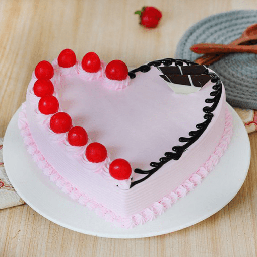 Strawberry Cake Heart Shaped