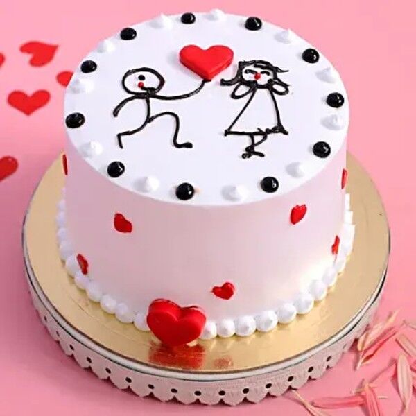 Love Theme Couple Cake