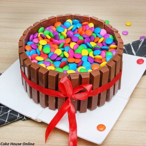 Gems Kitkat Cake