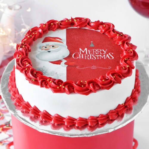 Santa Xmas Photo Cake