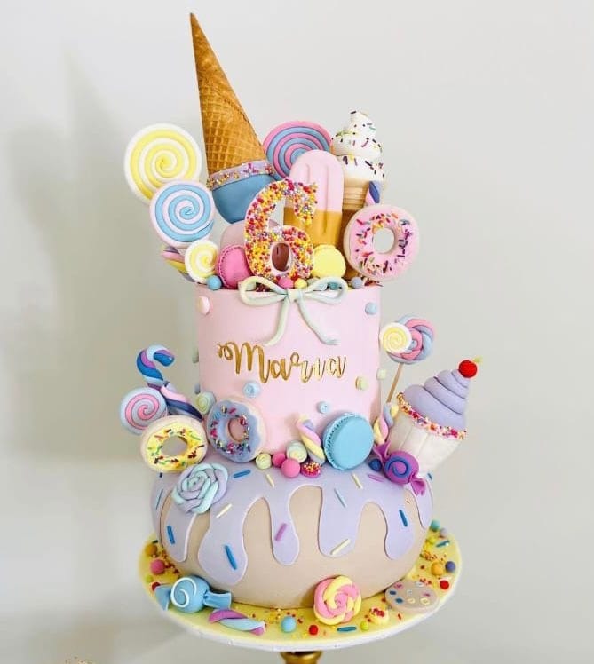 Candyland Theme Cake 2 Tier