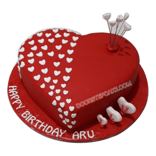 Heart Shaped Birthday Cake for Husband