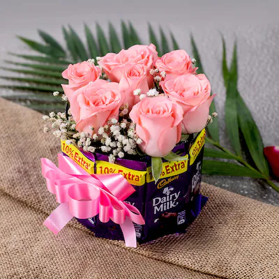 Pink Roses and Chocolate Combo