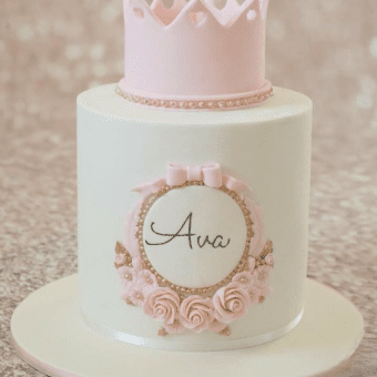 Crown Theme Princess Birthday Cake